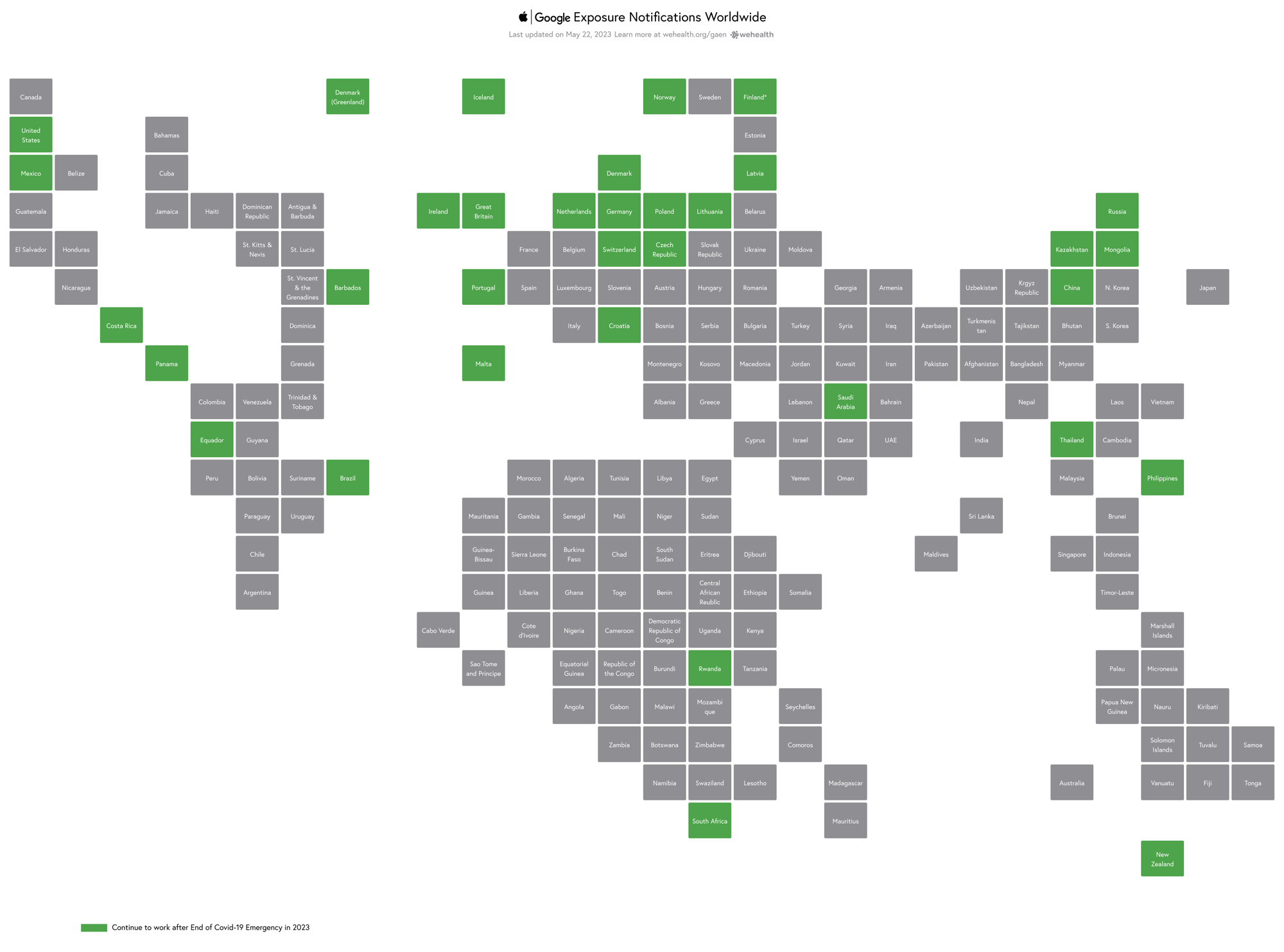 Exposure Notifications Worldwide